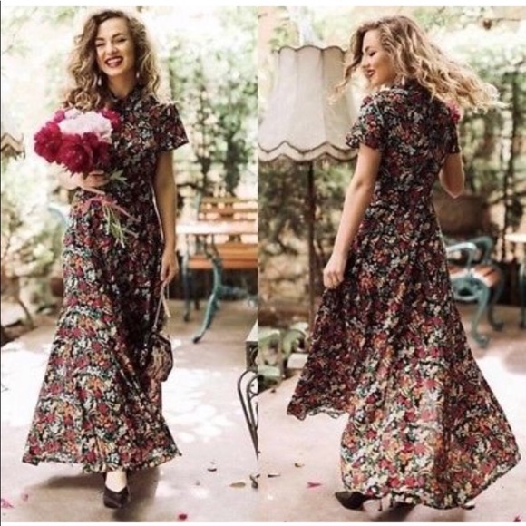 NEW Zara Floral Printed Long Maxi Shirt Dress - Picture 4 of 9